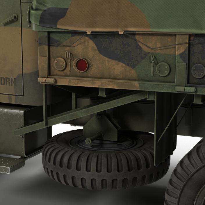 3D US Military Cargo Truck m35a2 Rigged Camo