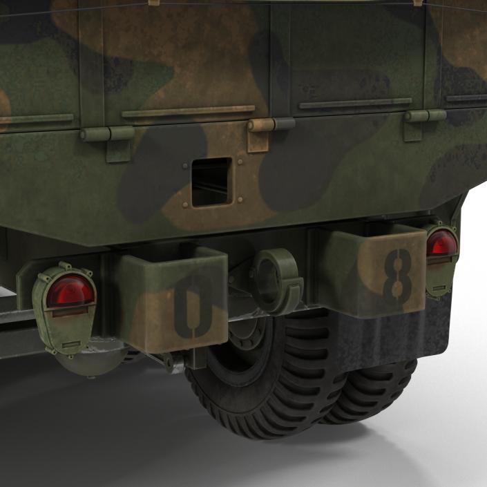 3D US Military Cargo Truck m35a2 Rigged Camo