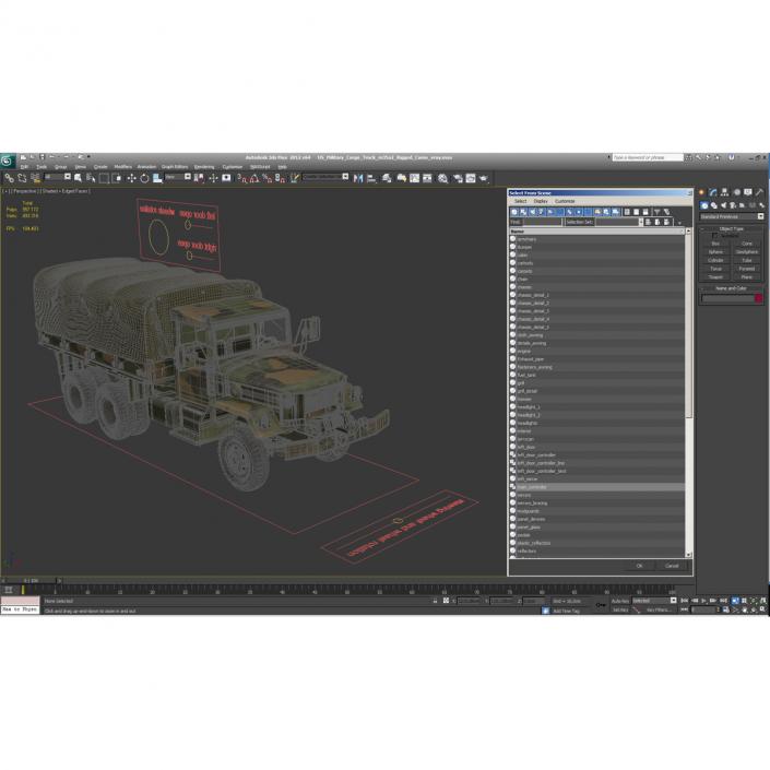 3D US Military Cargo Truck m35a2 Rigged Camo