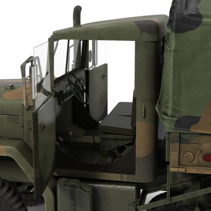 3D US Military Cargo Truck m35a2 Rigged Camo