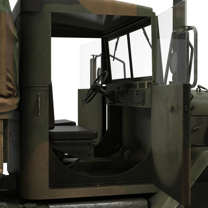 3D US Military Cargo Truck m35a2 Rigged Camo