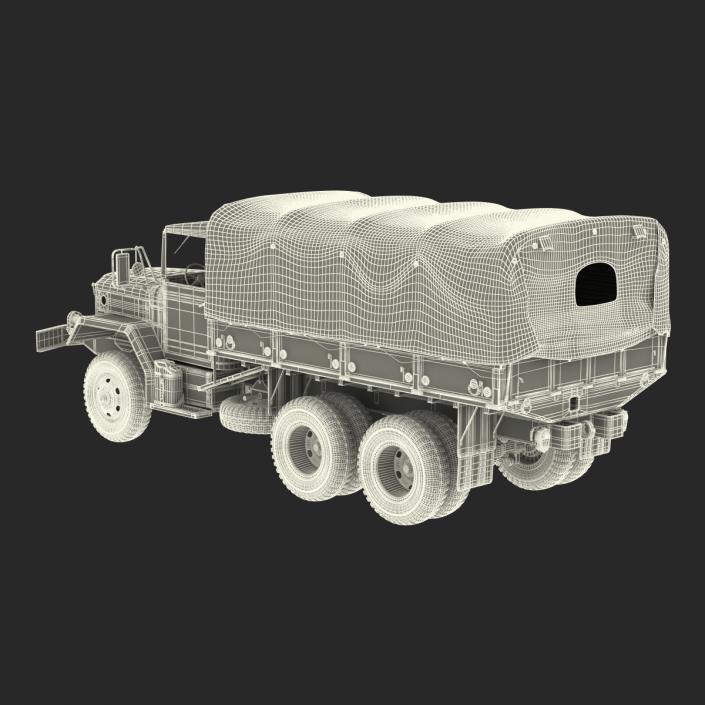 3D US Military Cargo Truck m35a2 Rigged Camo