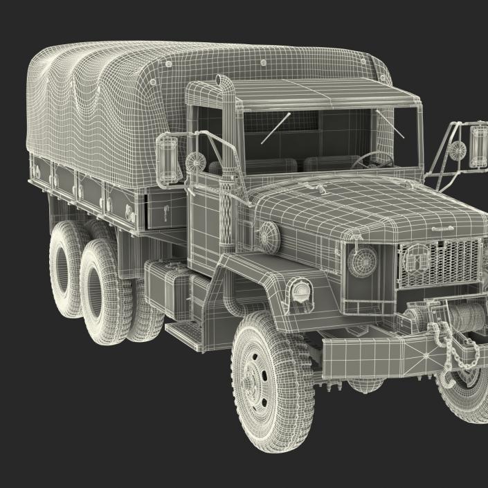 3D US Military Cargo Truck m35a2 Rigged Camo