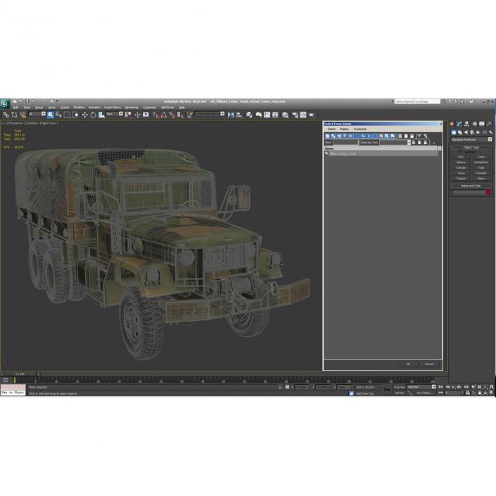 US Military Cargo Truck m35a2 Camo 3D model