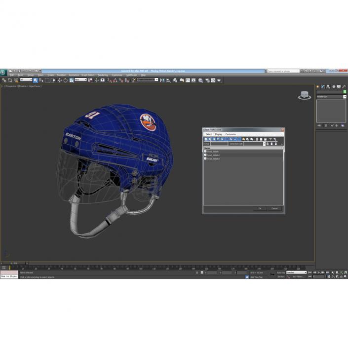 3D Hockey Helmet Islanders model