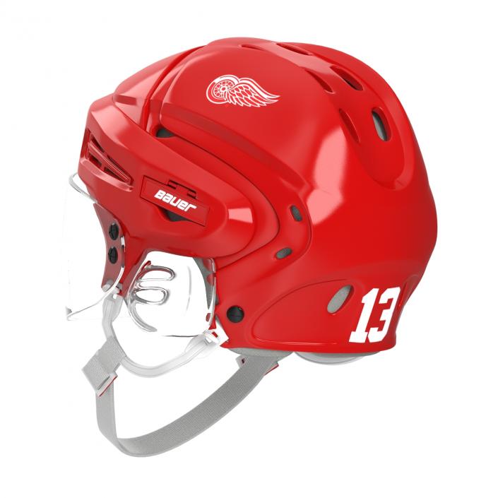 3D Hockey Helmet Detroit Red Wings