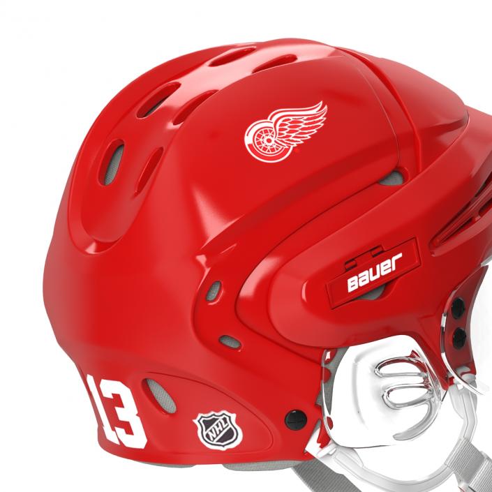 3D Hockey Helmet Detroit Red Wings