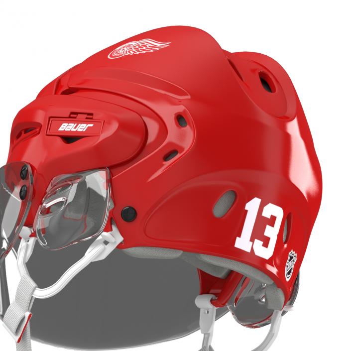 3D Hockey Helmet Detroit Red Wings