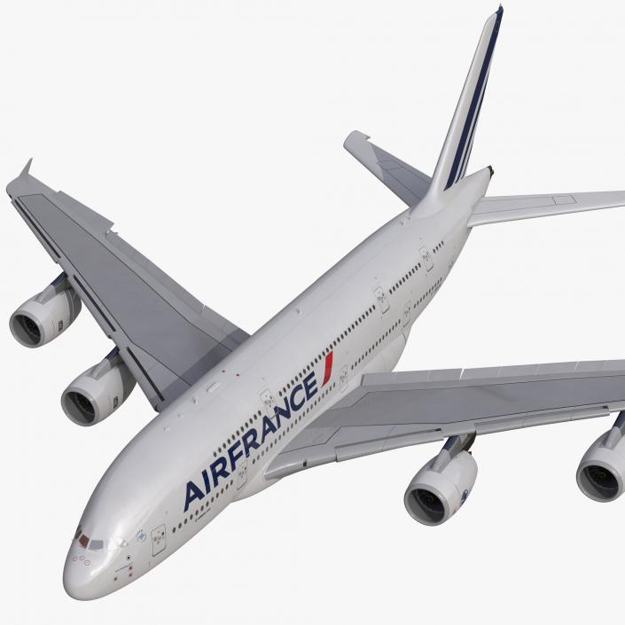 3D Airbus A380-800 Air France Rigged model