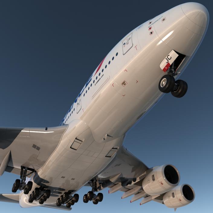 3D Airbus A380-800 Air France Rigged model