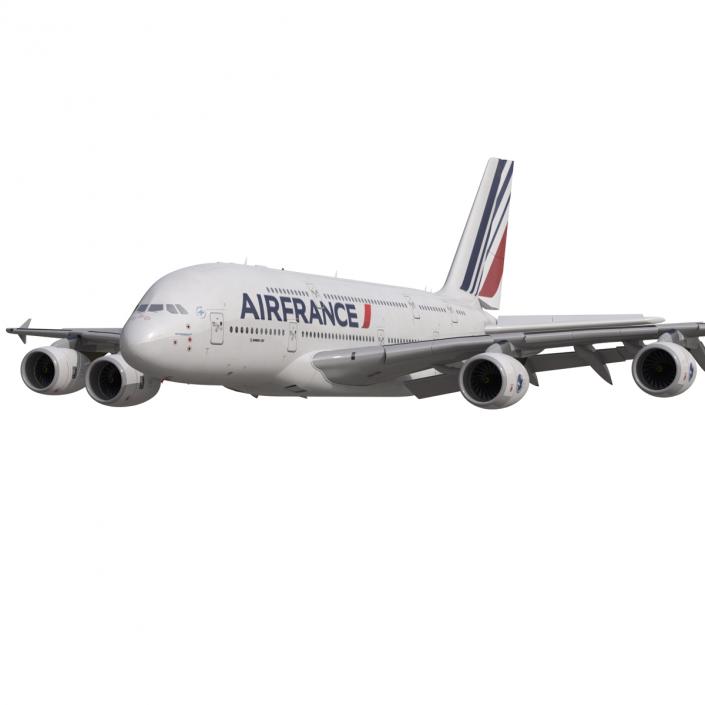 3D Airbus A380-800 Air France Rigged model