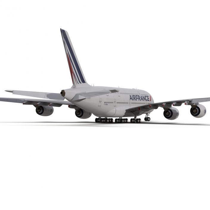 3D Airbus A380-800 Air France Rigged model