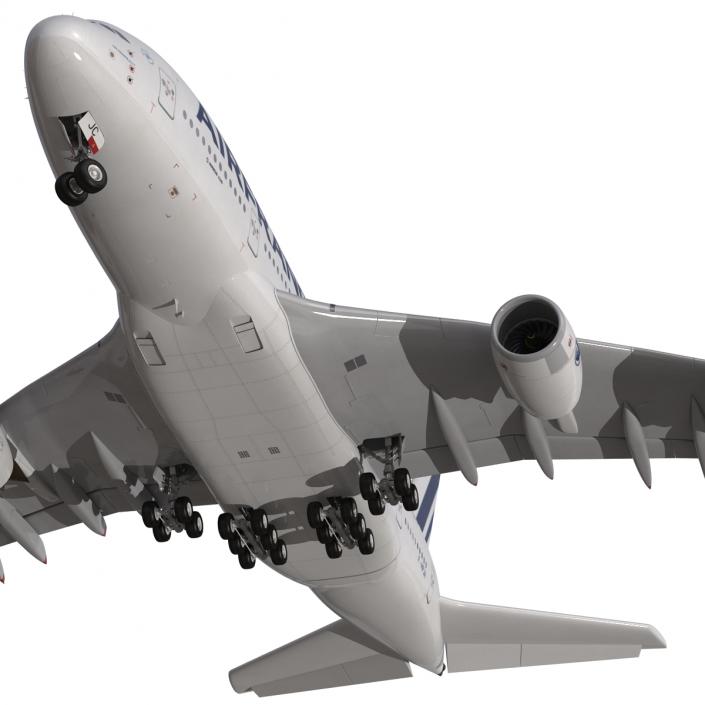 3D Airbus A380-800 Air France Rigged model