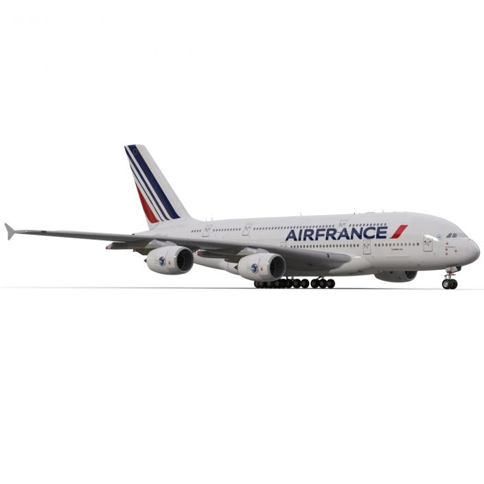 3D Airbus A380-800 Air France Rigged model