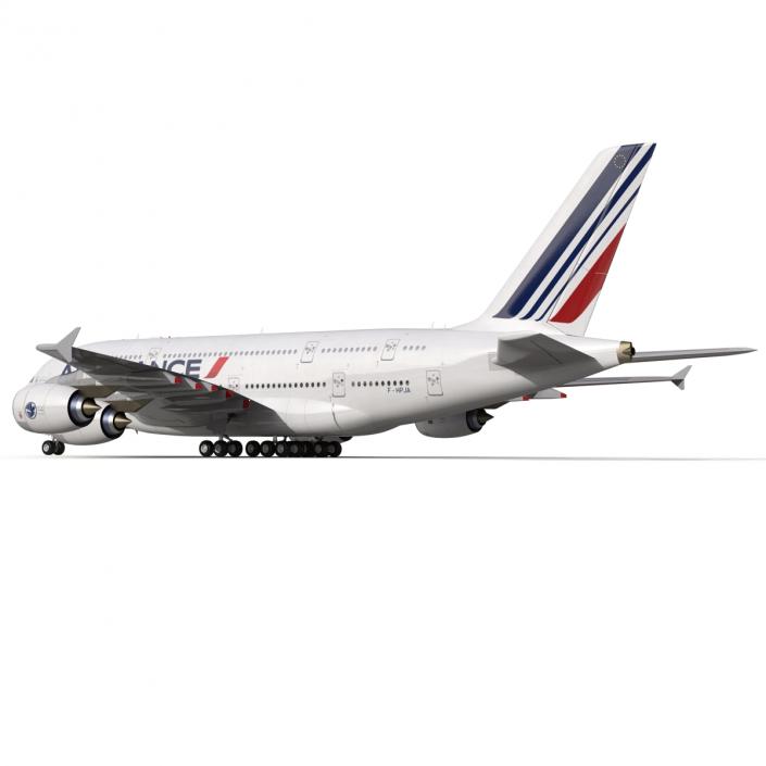 3D Airbus A380-800 Air France Rigged model