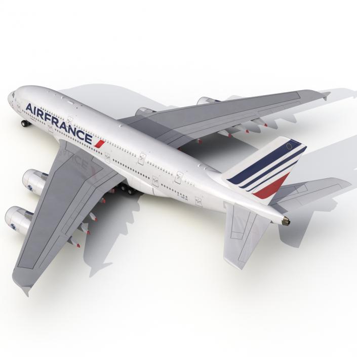 3D Airbus A380-800 Air France Rigged model