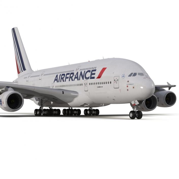 3D Airbus A380-800 Air France Rigged model