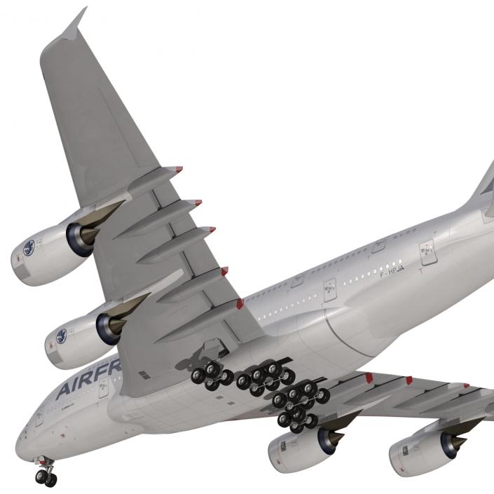 3D Airbus A380-800 Air France Rigged model