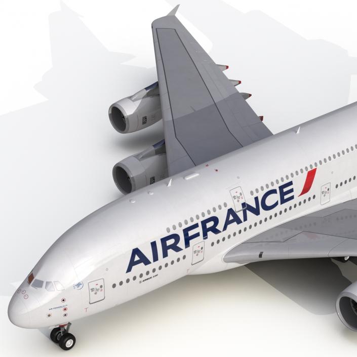 3D Airbus A380-800 Air France Rigged model