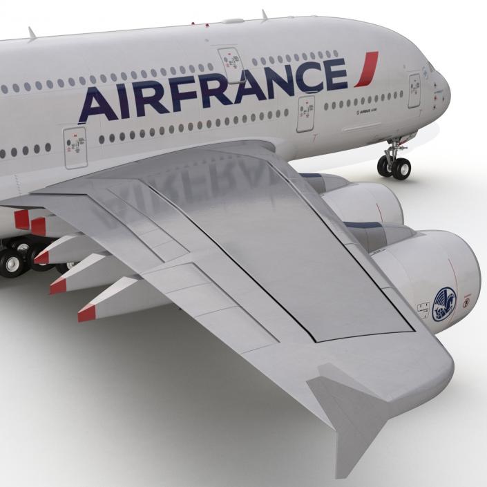 3D Airbus A380-800 Air France Rigged model