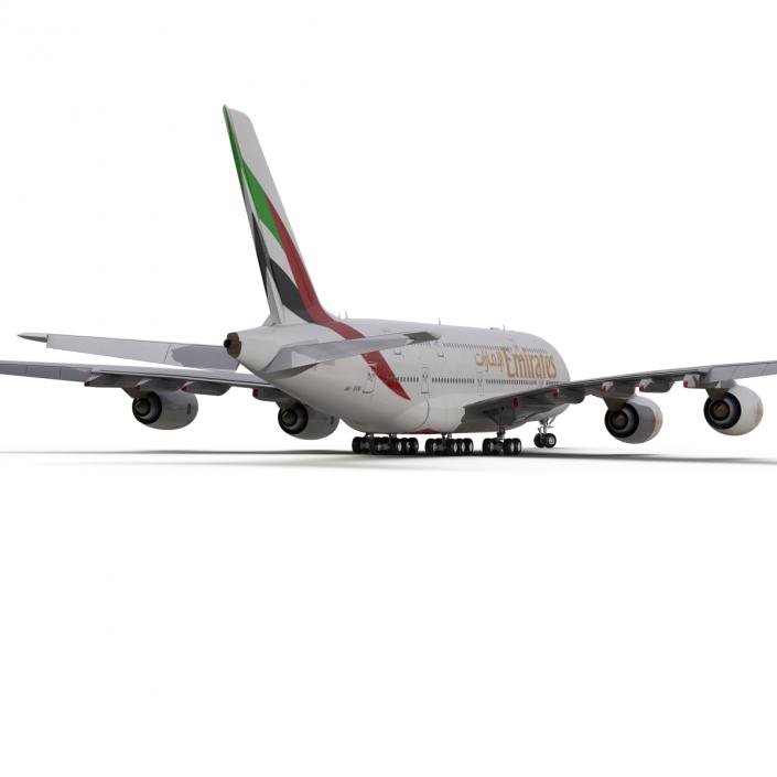 3D Airbus A380-800 Emirates Rigged