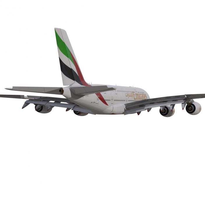 3D Airbus A380-800 Emirates Rigged