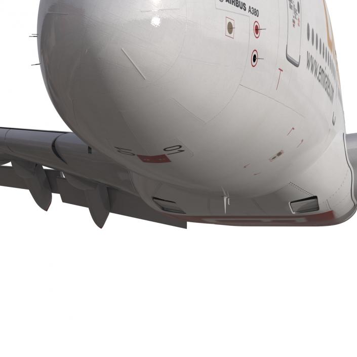 3D Airbus A380-800 Emirates Rigged