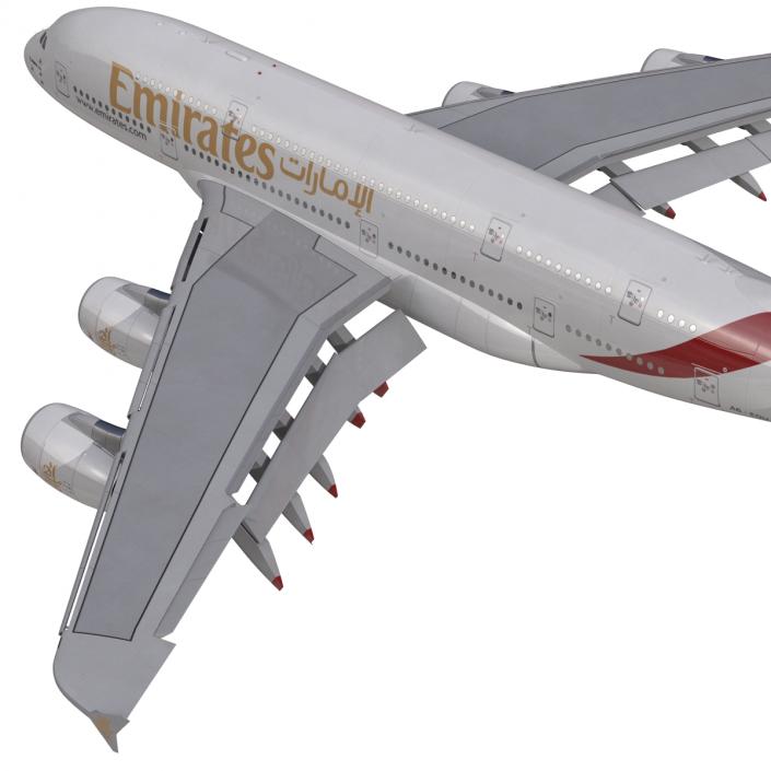 3D Airbus A380-800 Emirates Rigged