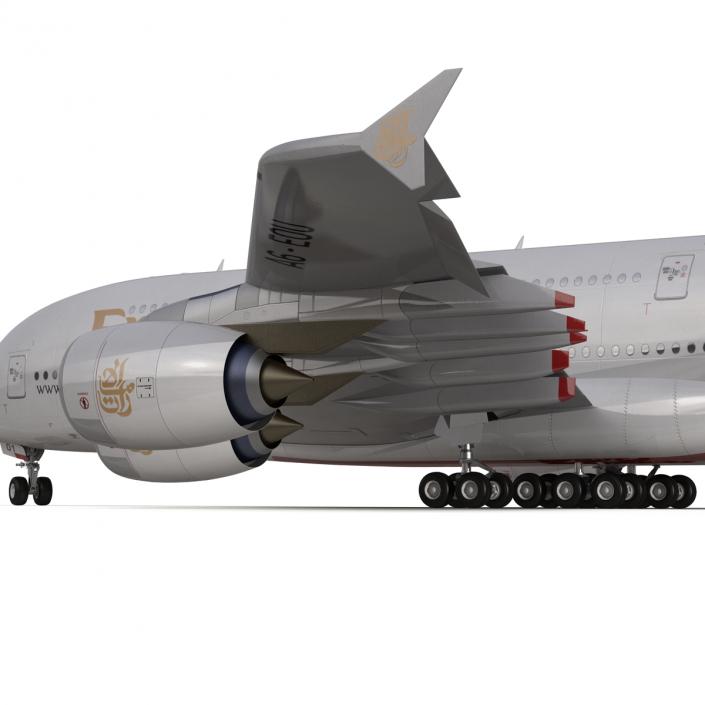 3D Airbus A380-800 Emirates Rigged