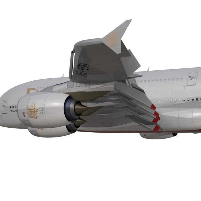 3D Airbus A380-800 Emirates Rigged