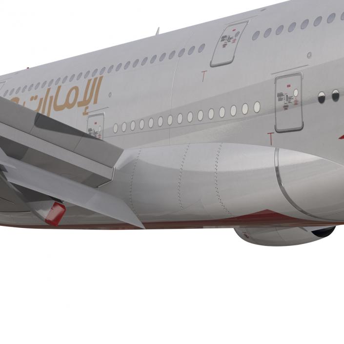 3D Airbus A380-800 Emirates Rigged