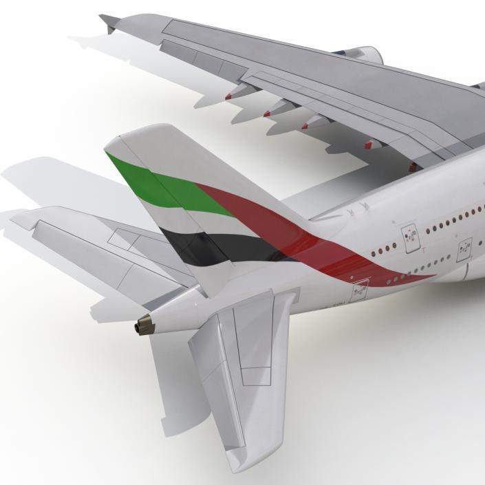 3D Airbus A380-800 Emirates Rigged