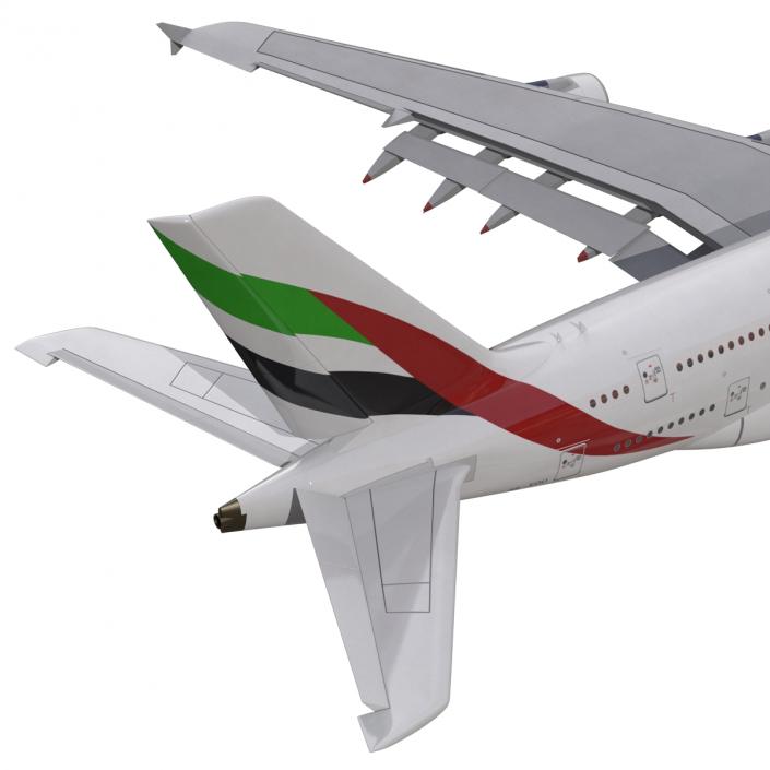 3D Airbus A380-800 Emirates Rigged