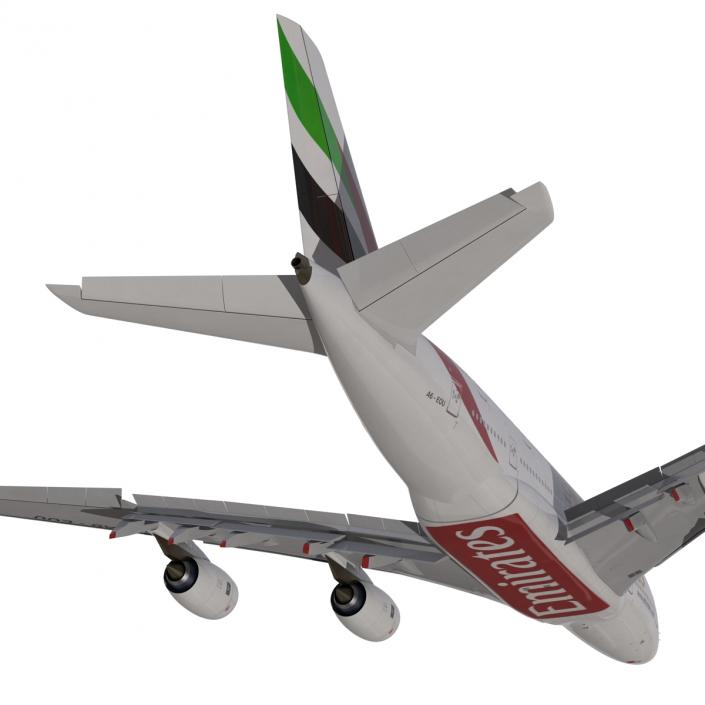 3D Airbus A380-800 Emirates Rigged