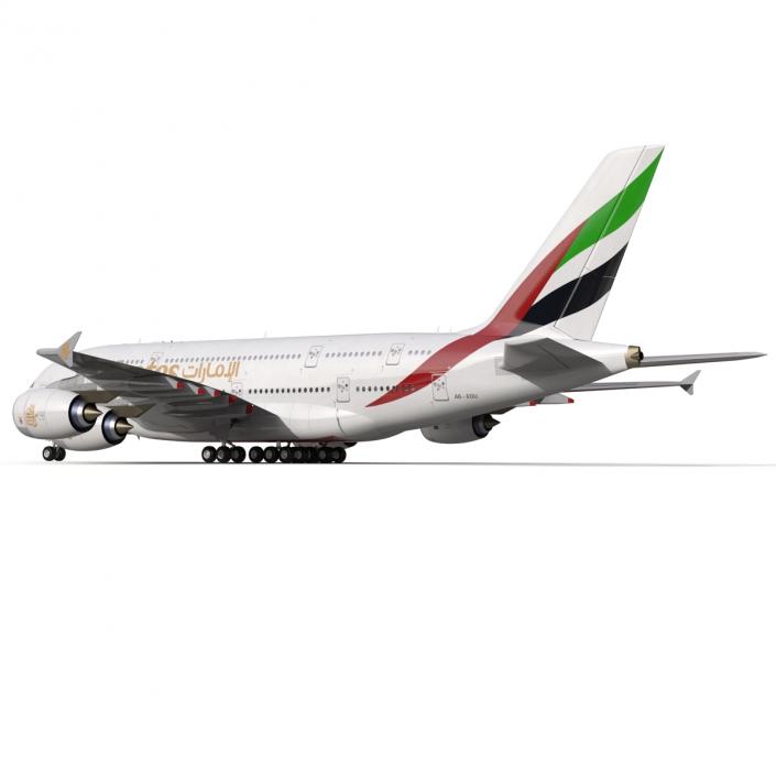 3D Airbus A380-800 Emirates Rigged