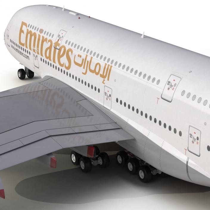 3D Airbus A380-800 Emirates Rigged