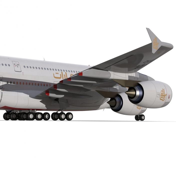 3D Airbus A380-800 Emirates Rigged