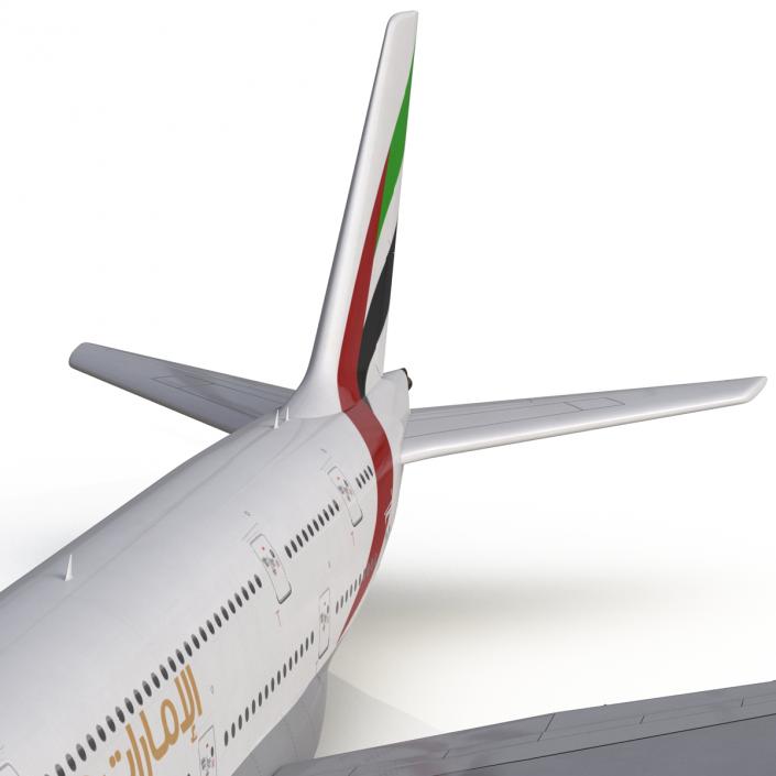 3D Airbus A380-800 Emirates Rigged