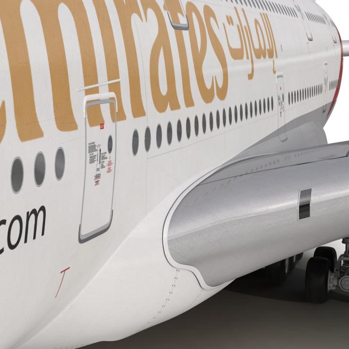 3D Airbus A380-800 Emirates Rigged