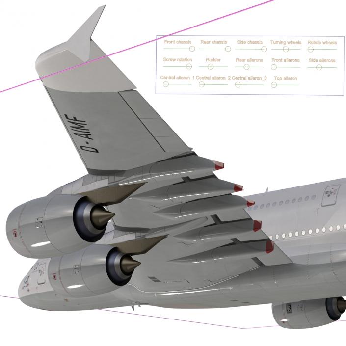 Airbus A380-800 Lufthansa Rigged 3D