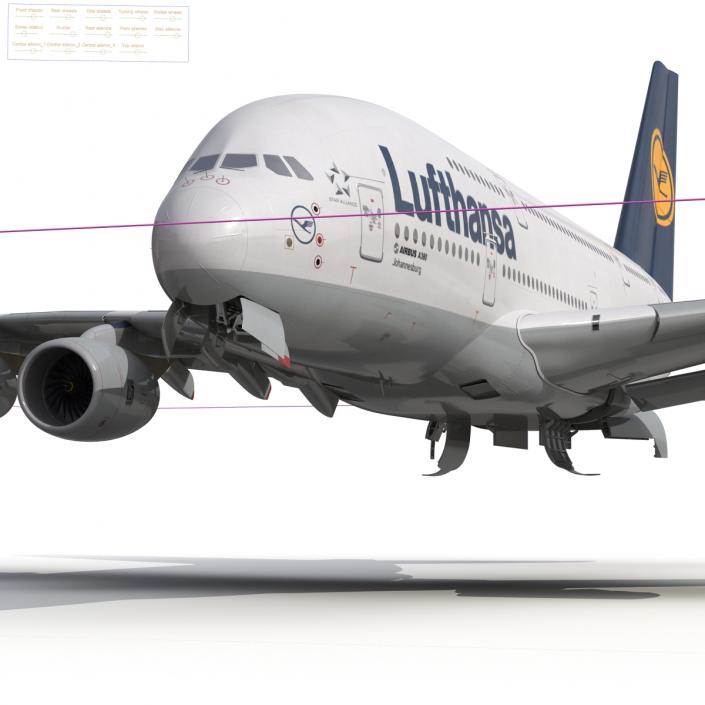 Airbus A380-800 Lufthansa Rigged 3D