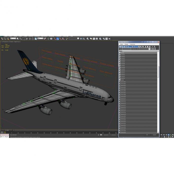 Airbus A380-800 Lufthansa Rigged 3D