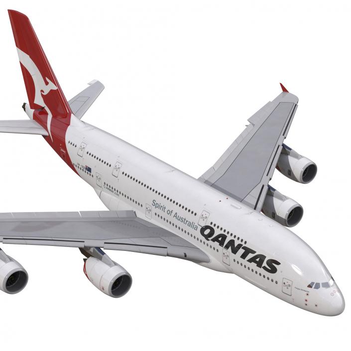 Airbus A380-800 Qantas Rigged 3D model