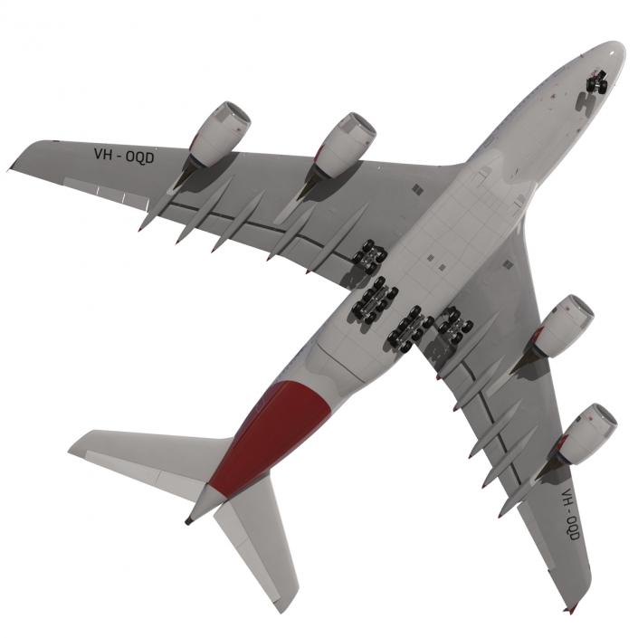 Airbus A380-800 Qantas Rigged 3D model