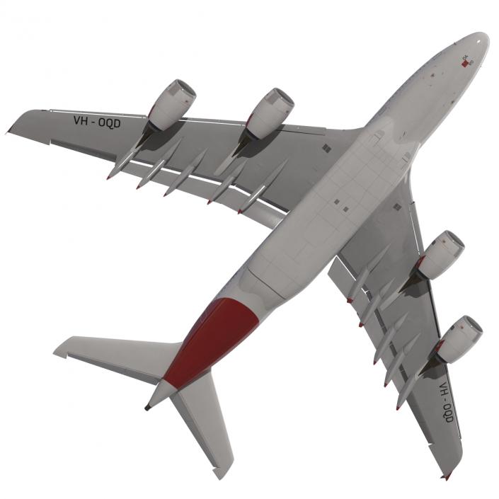 Airbus A380-800 Qantas Rigged 3D model