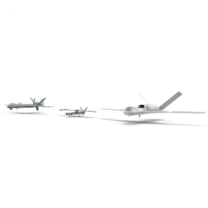 3D UAV Rigged 3 Collection model