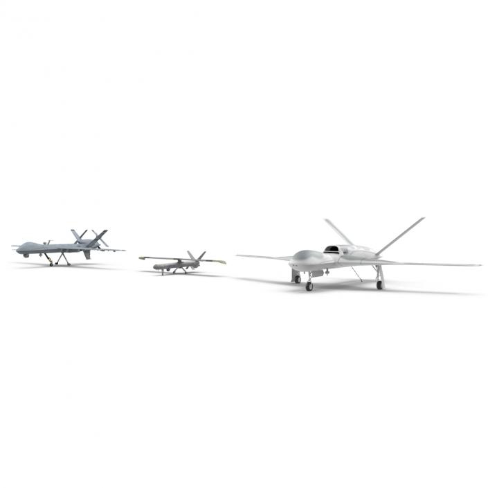 3D UAV Rigged 3 Collection model