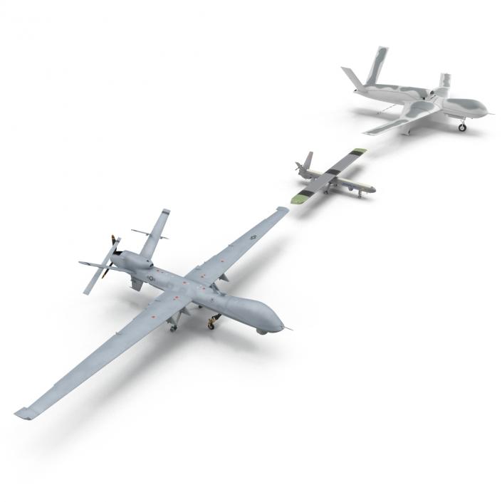 3D UAV Rigged 3 Collection model