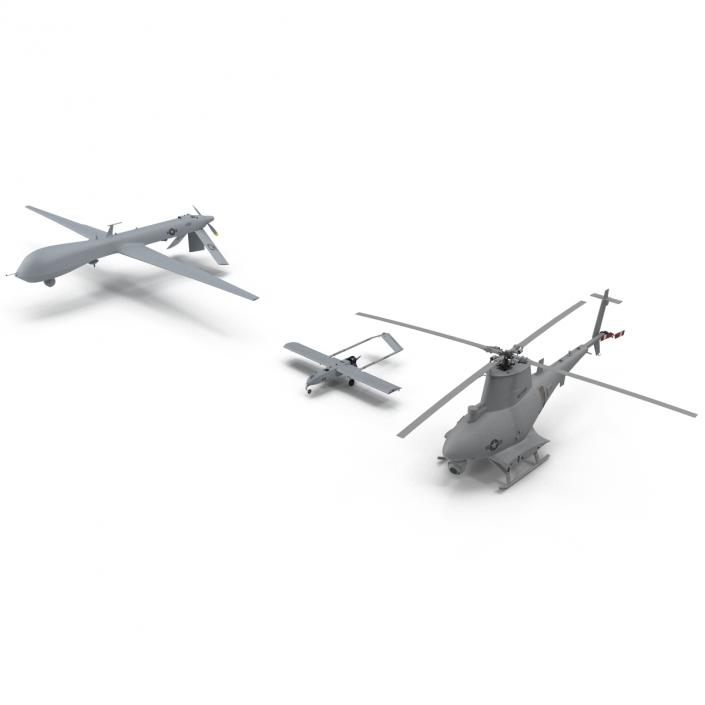 3D UAV Rigged 3 Collection model