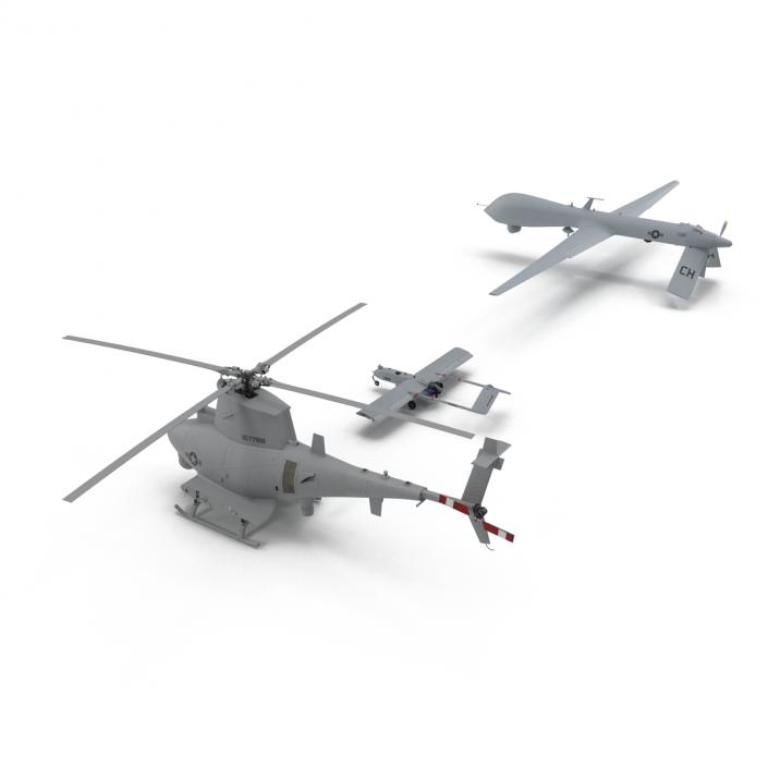 3D UAV Rigged 3 Collection model